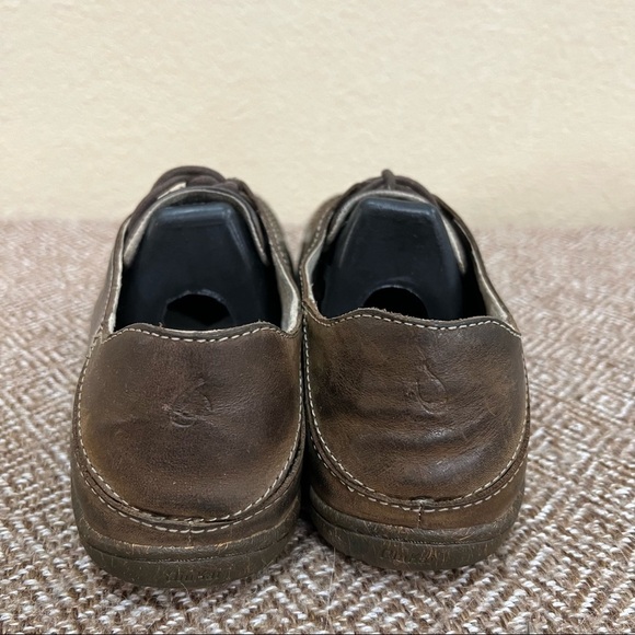 OLUKAI HONUA Leather MENS US 9MEUR 42 Brown Comfort Oxford Boat Shoes Casual - Picture 6 of 10